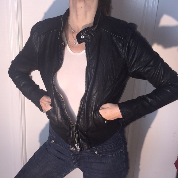 Jackets & Blazers - Black Vegan Leather Moto Jacket 🐉